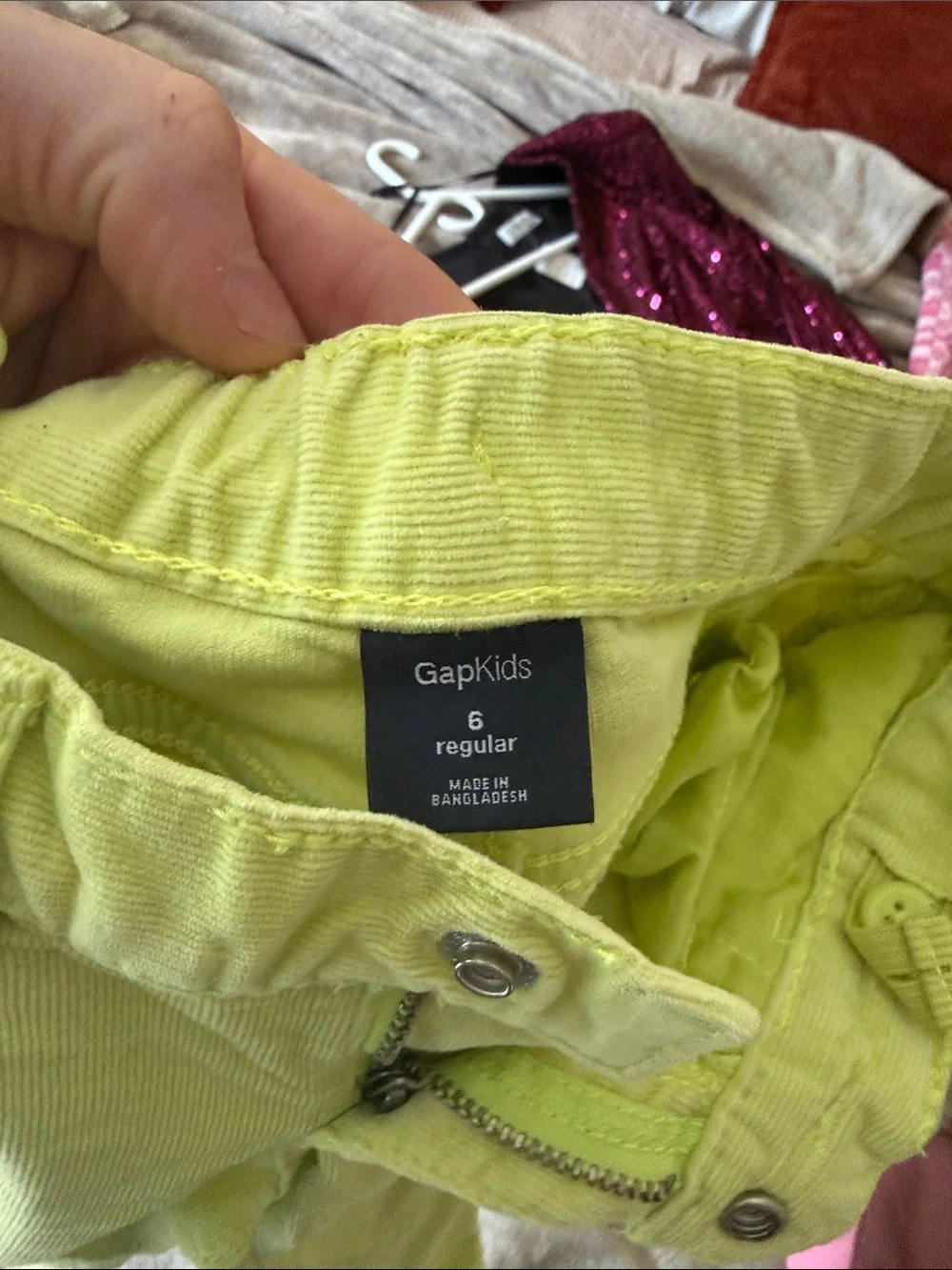 GAP kids Neon Yellow Straight-Leg Corduroy Jeans
